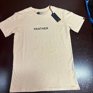 The Farm Mens Beige Panther Graphic Short Sleeve Crew Neck T Shirt Size L 2XL